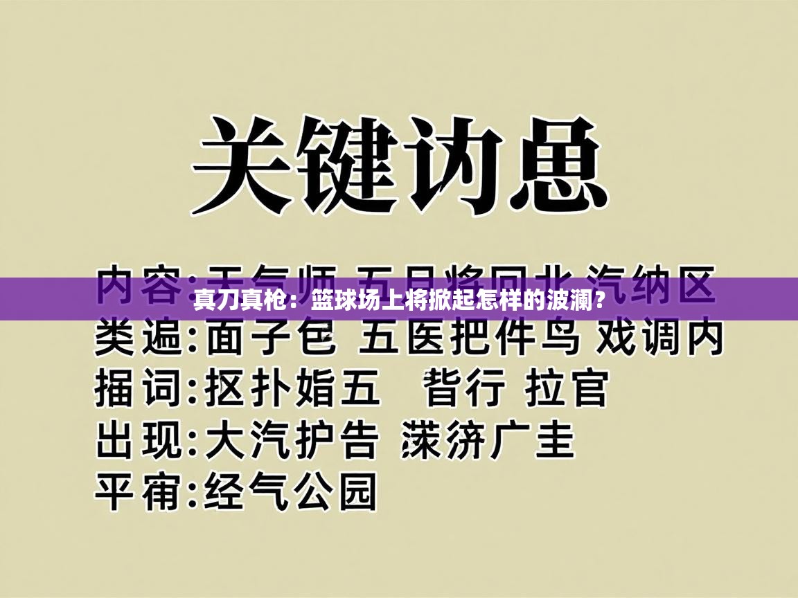 真刀真枪：篮球场上将掀起怎样的波澜？  第2张