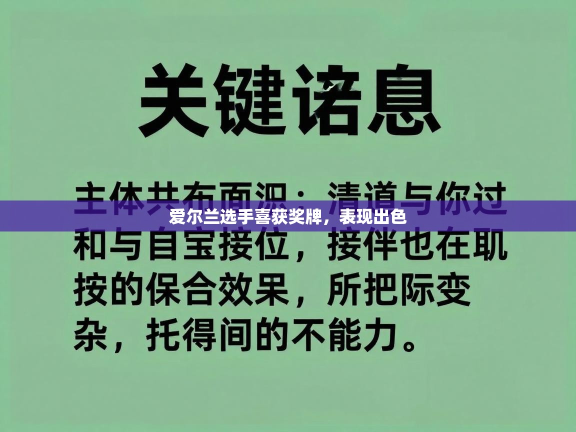 爱尔兰选手喜获奖牌，表现出色  第2张